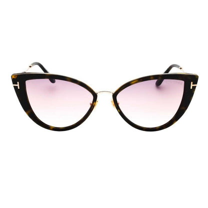 Havana - Front - Tom Ford Womens-Ladies Cat Eye Sunglasses