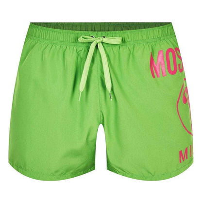 Green - Front - Moschino Mens Milano Large Logo Swim Shorts
