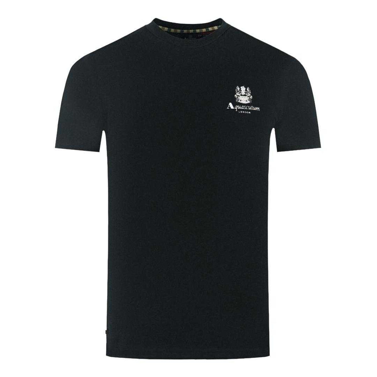 Black - Front - Aquascutum Mens London Aldis Logo T-Shirt