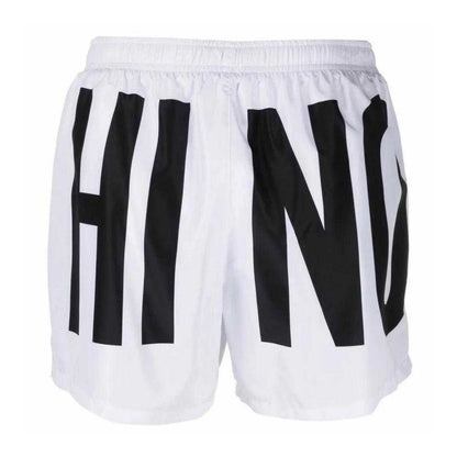 White - Back - Moschino Mens Logo Swim Shorts