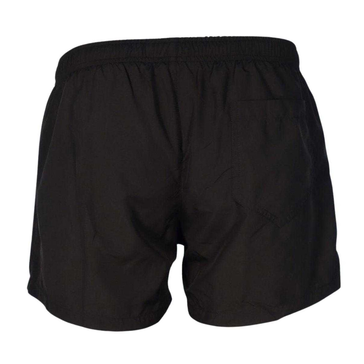 Black - Back - Moschino Mens Leopard Print Swim Shorts