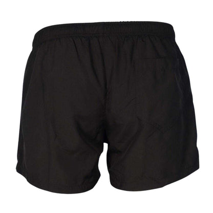 Black - Back - Moschino Mens Leopard Print Swim Shorts