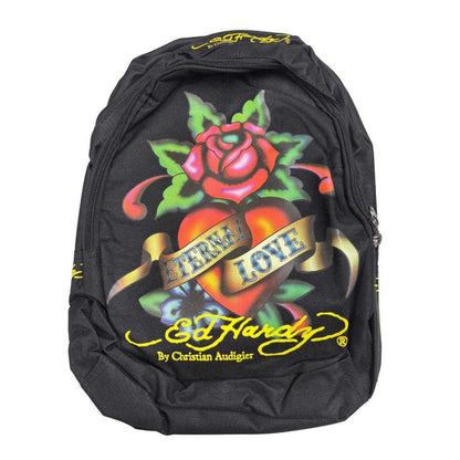 Black - Front - Ed Hardy Eternal Love Backpack