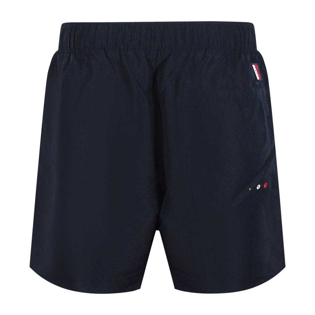 Black - Back - Tommy Hilfiger Mens Flag Swim Shorts