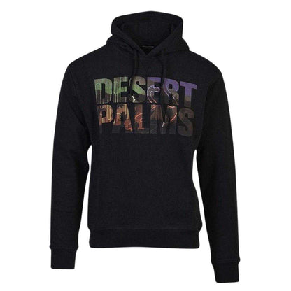 Black - Front - DSquared2 Mens Desert Palms Logo Hoodie