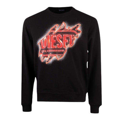 Black - Front - Diesel Unisex Adult Peel Effect Logo Sweatshirt