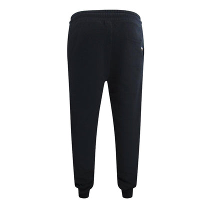 Black - Back - Aquascutum Mens Active Basic Ribbed Jogging Bottoms