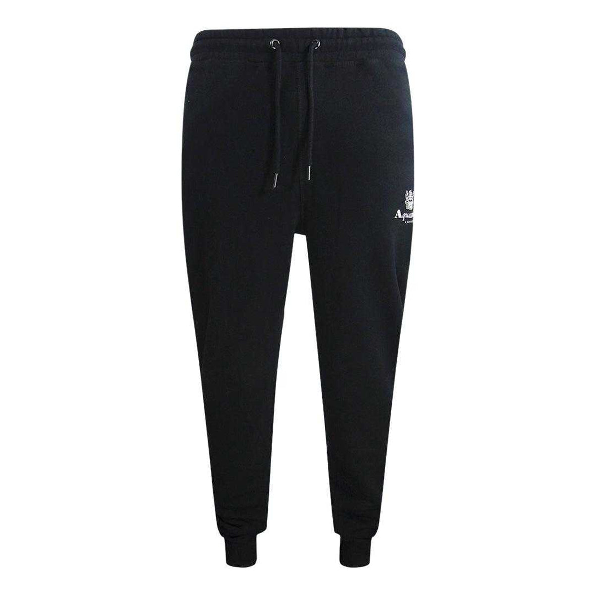 Navy Blue - Front - Aquascutum Mens Active Basic Ribbed Jogging Bottoms