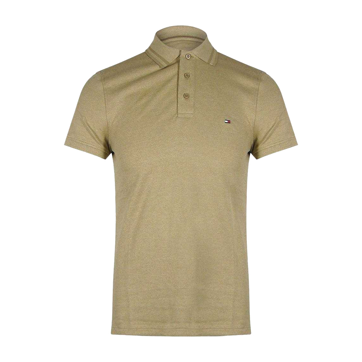 Beige - Front - Tommy Hilfiger Mens Polo Shirt