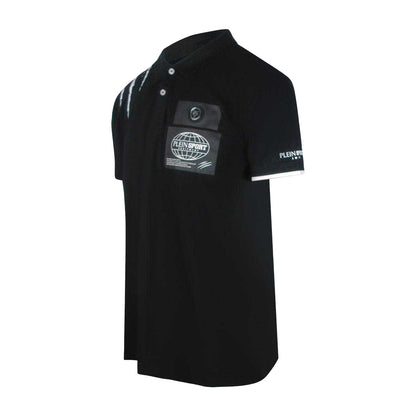 Black - Side - Plein Sport Mens Scratch Polo Shirt