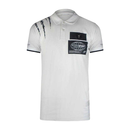 White - Front - Plein Sport Mens Scratch Polo Shirt