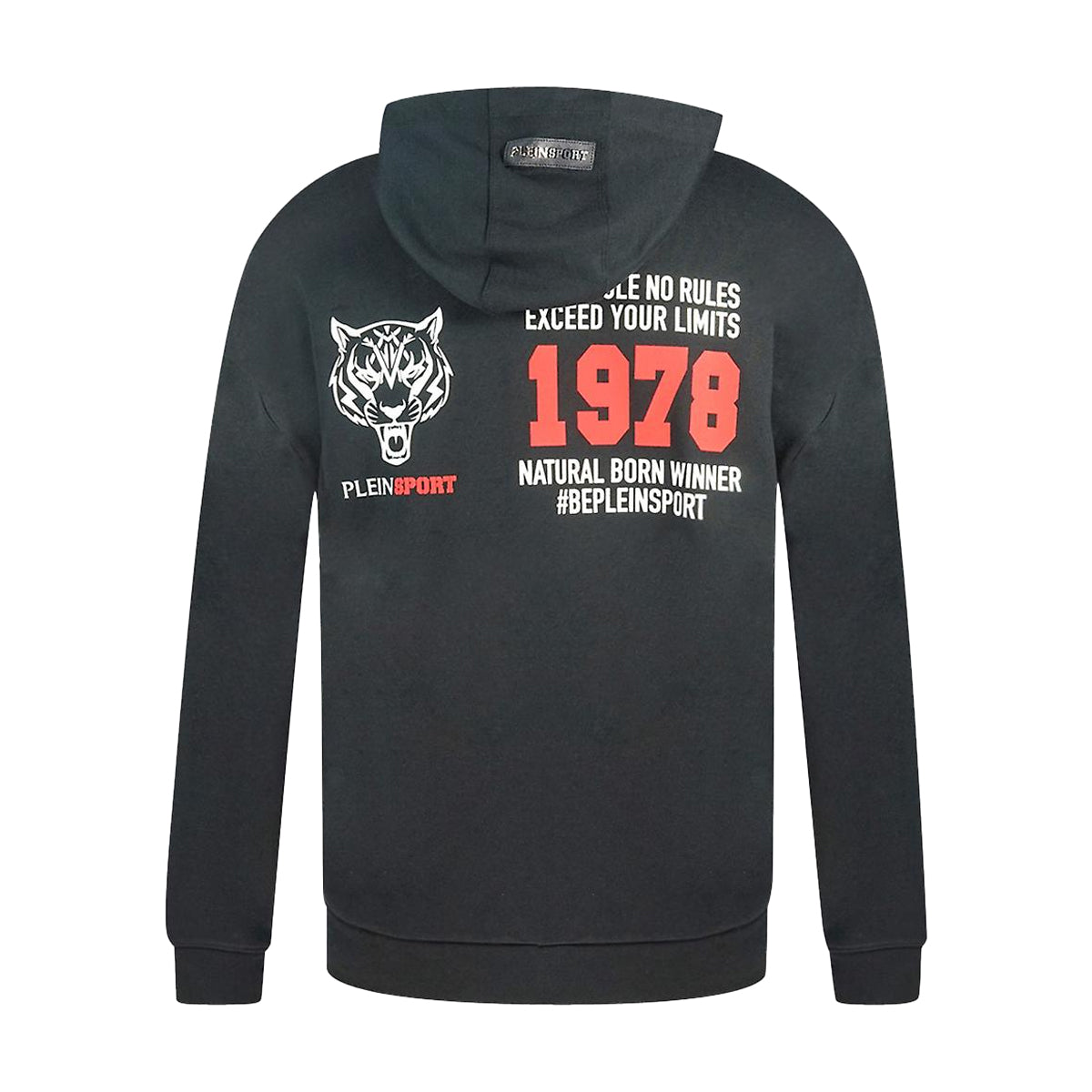 Black - Back - Plein Sport Mens Tiger Logo Hoodie