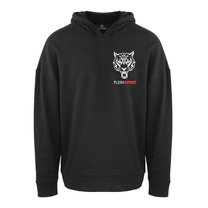 Black - Front - Plein Sport Mens Tiger Logo Hoodie