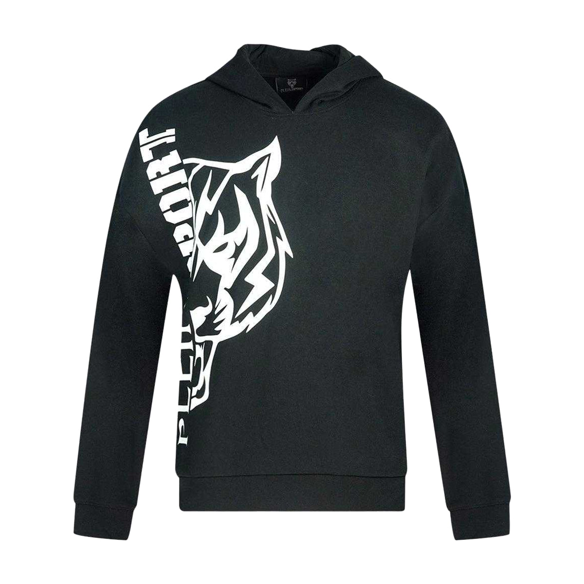 Black - Front - Plein Sport Mens Side Logo Hoodie