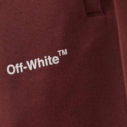 Burgundy - Lifestyle - Off White Unisex Adult Helvetica Sweat Shorts