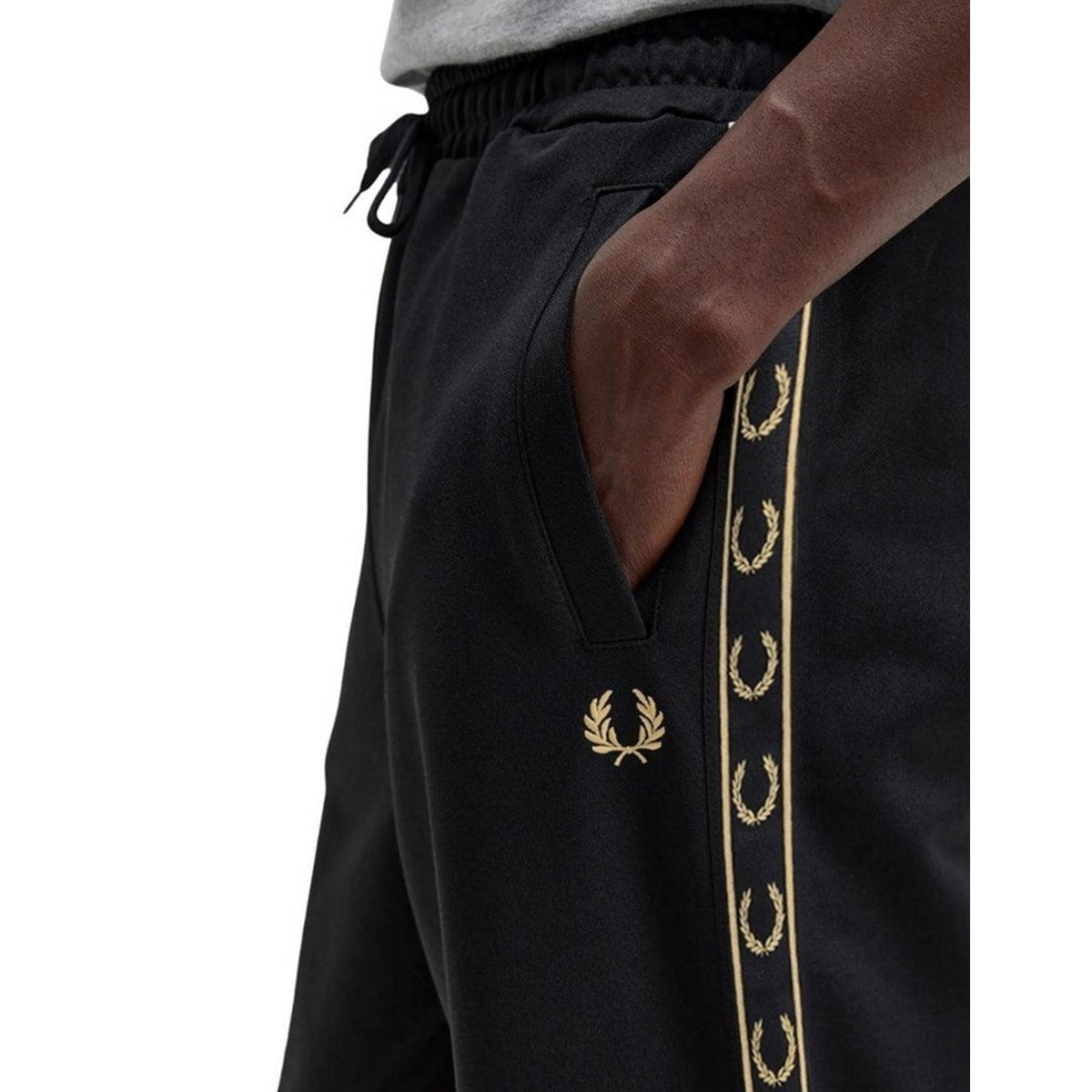 Black - Back - Fred Perry Mens Seasonal Taped Seam Jogging Bottoms