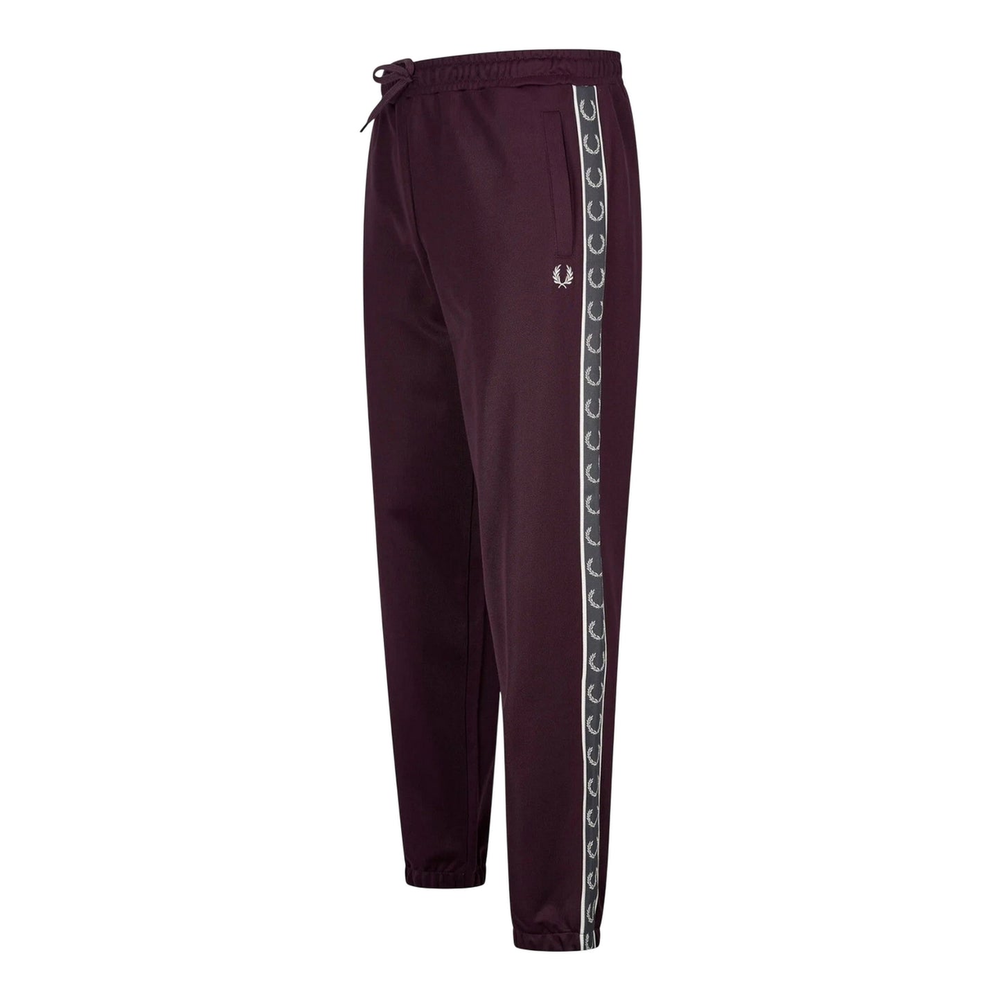 Red - Side - Fred Perry Mens Seasonal Taped Seam Jogging Bottoms