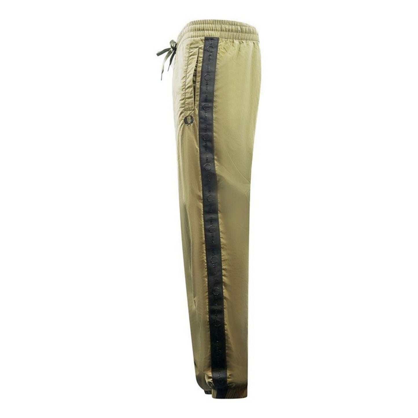 Military Green - Side - Fred Perry Mens Tonal Tape Jogging Bottoms