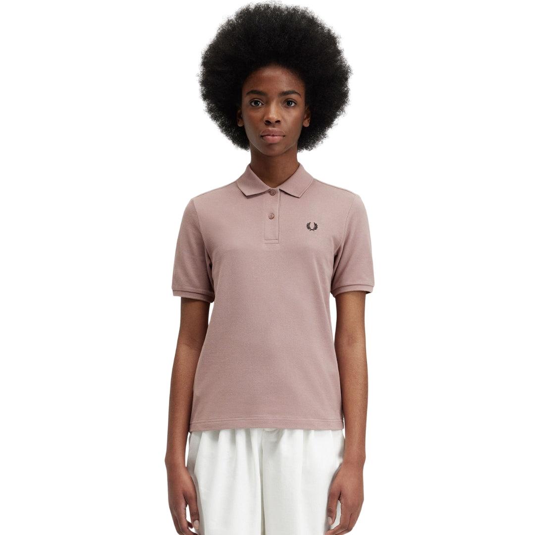 Dark Pink - Lifestyle - Fred Perry Womens-Ladies Logo Polo Shirt