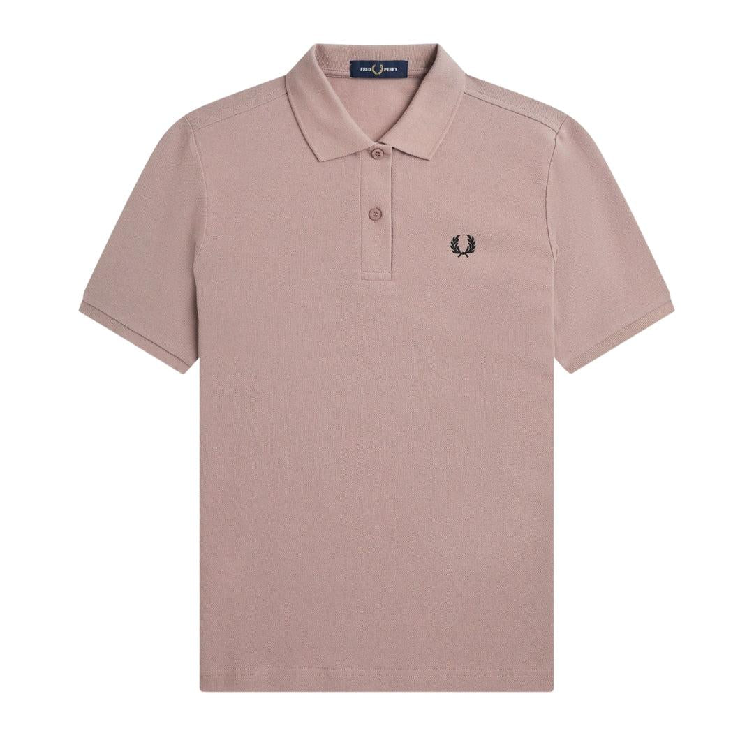 Dark Pink - Front - Fred Perry Womens-Ladies Logo Polo Shirt
