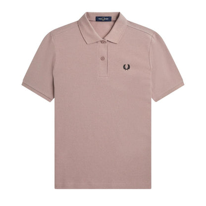 Dark Pink - Front - Fred Perry Womens-Ladies Logo Polo Shirt