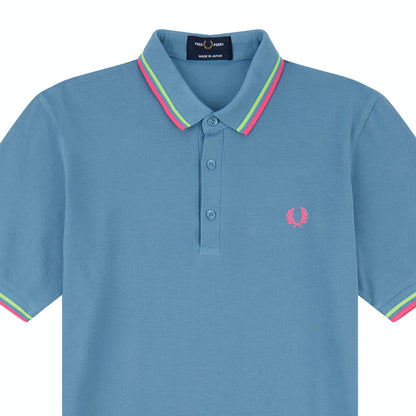 Blue - Side - Fred Perry Mens Pique Polo Shirt