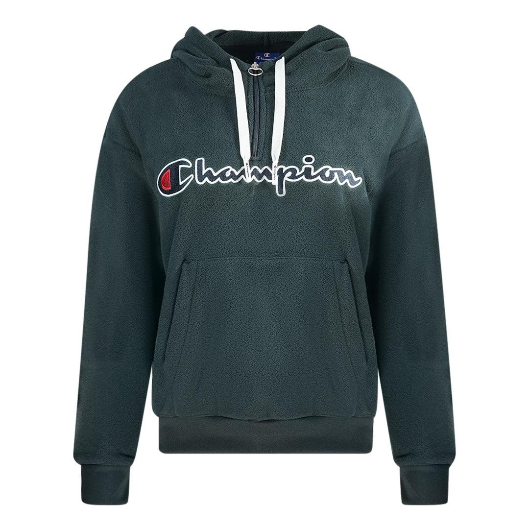 Black - Front - Champion Mens Script Fleece Logo Hoodie