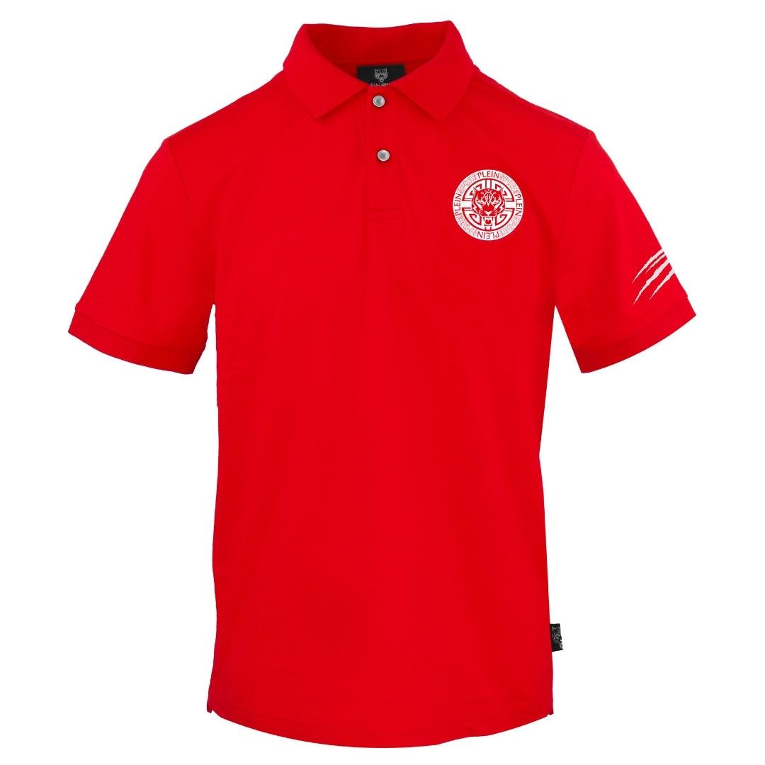 Red - Front - Plein Sport Mens Circle Logo Polo Shirt