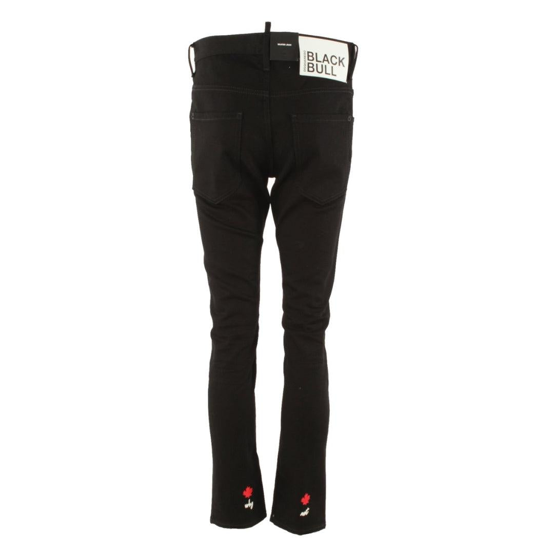Black - Back - DSquared2 Mens Denim Skater Jeans