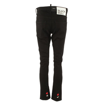 Black - Back - DSquared2 Mens Denim Skater Jeans