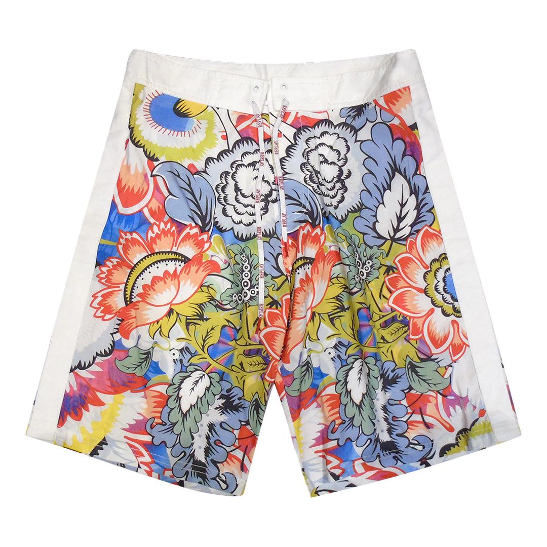Multicoloured - Front - Replay Mens Floral Swim Shorts