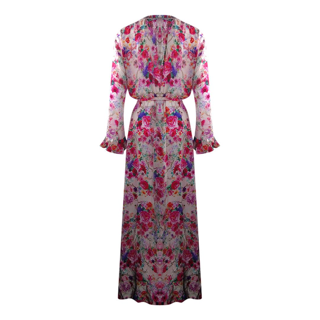 Multicoloured - Back - Inoa Womens-Ladies Rosetto Gardenia Silk Robe