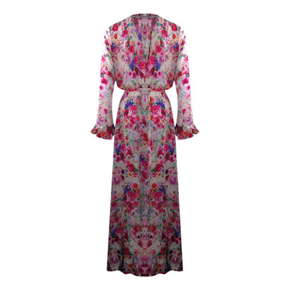 Multicoloured - Back - Inoa Womens-Ladies Rosetto Gardenia Silk Robe
