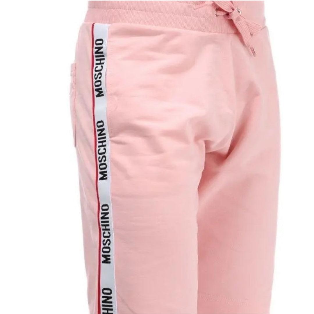 Pink - Side - Moschino Womens-Ladies Tape Branded Casual Shorts