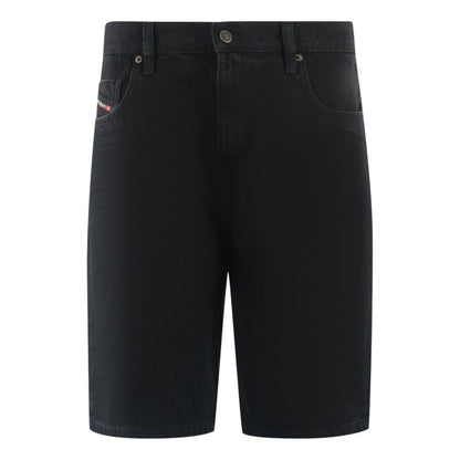 Black - Front - Diesel Mens D-Strukt Denim Casual Shorts