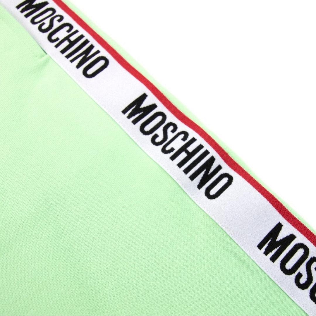 Green - Side - Moschino Mens Branded Tape Casual Shorts