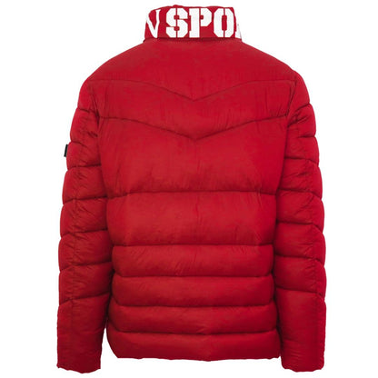 Red - Back - Plein Sport Mens Bold Logo Padded Jacket