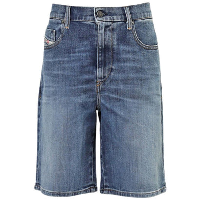 Blue - Front - Diesel Mens D-Strukt Denim Casual Shorts