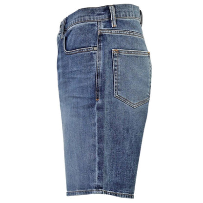 Blue - Side - Diesel Mens D-Strukt Denim Casual Shorts
