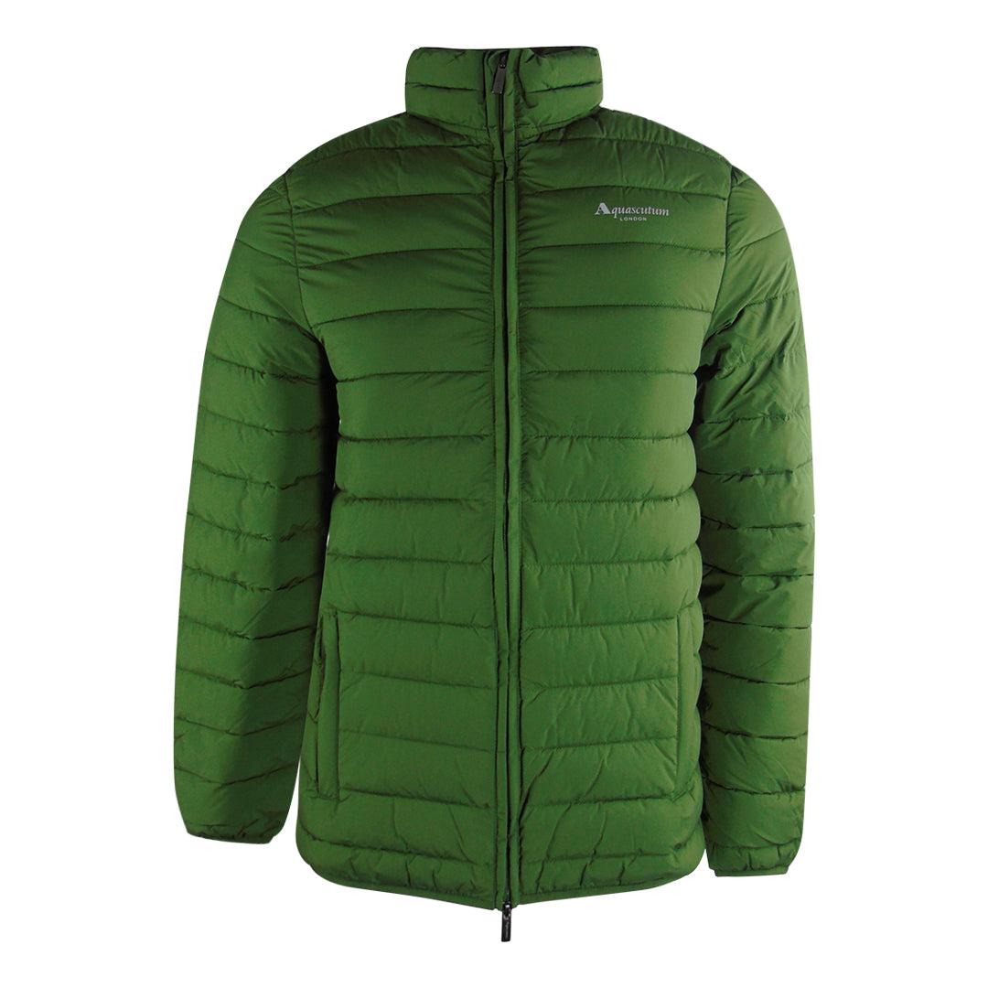 Army Green - Front - Aquascutum Mens Mock Neck Active Padded Jacket