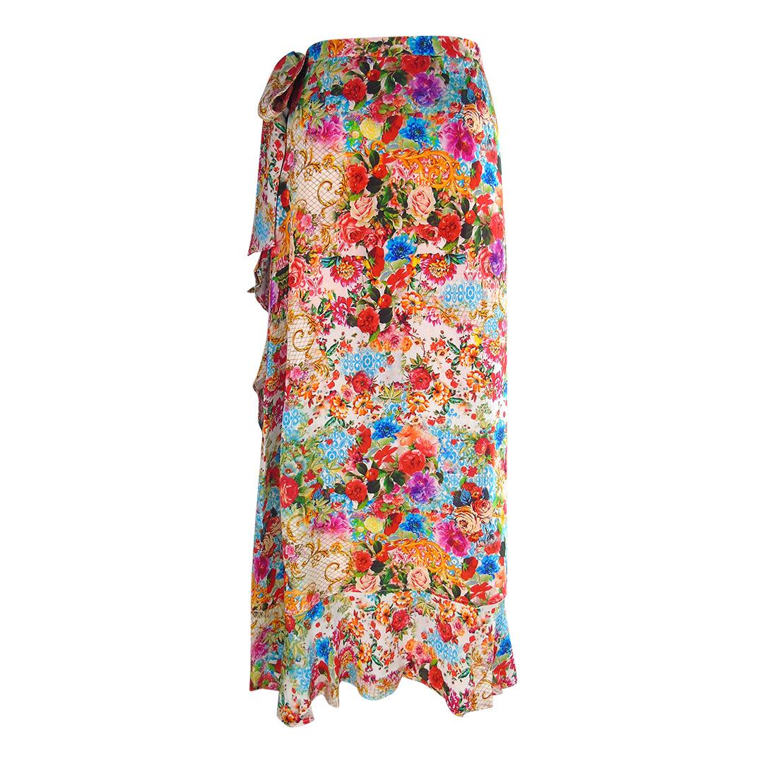 Multicoloured - Back - Inoa Womens-Ladies Fashion Covent Garden Long Skirt