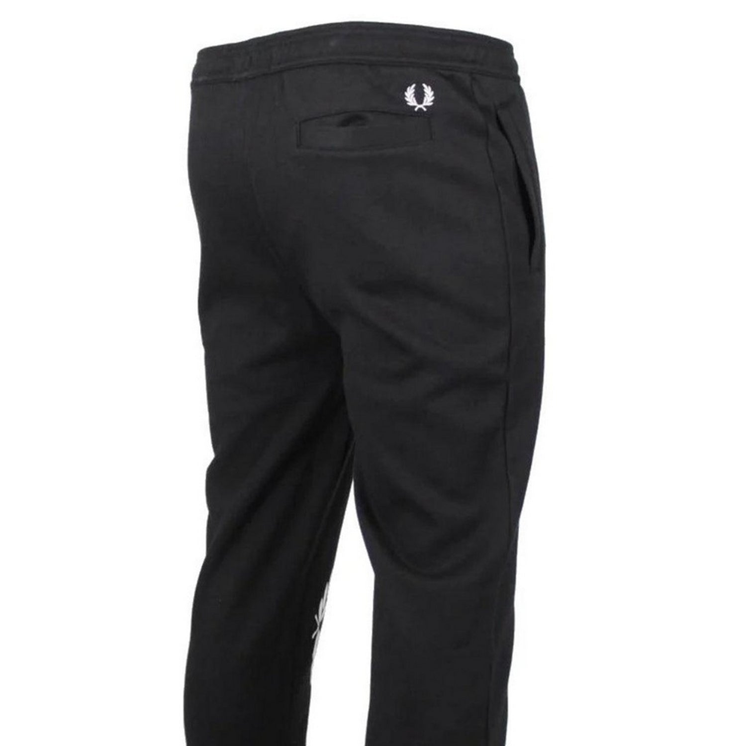 Black - Side - Fred Perry Mens Large Logo Jogging Bottoms