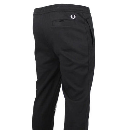 Black - Side - Fred Perry Mens Large Logo Jogging Bottoms