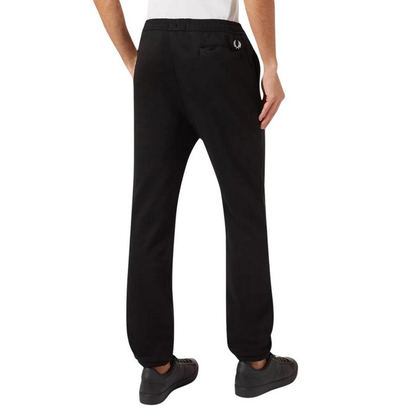 Black - Back - Fred Perry Mens Large Logo Jogging Bottoms