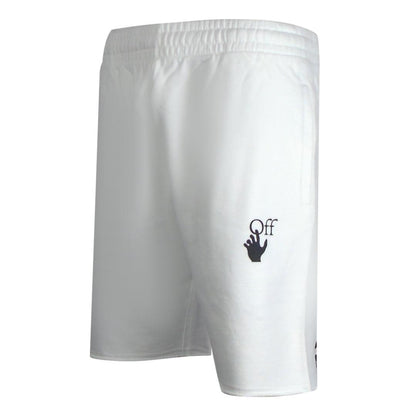 White - Side - Off-White Unisex Adult Caravaggio Arrow Sweat Shorts