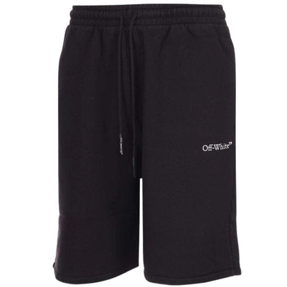 Black - Side - Off-White Unisex Adult Caravaggio Sweat Shorts