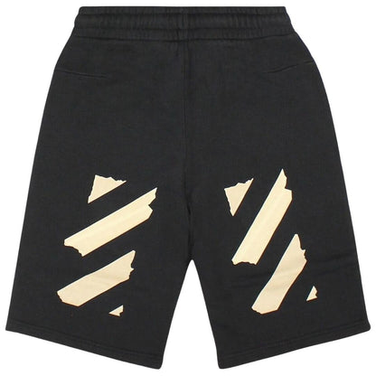 Black - Back - Off White Unisex Adult Arrow Logo Sweat Shorts