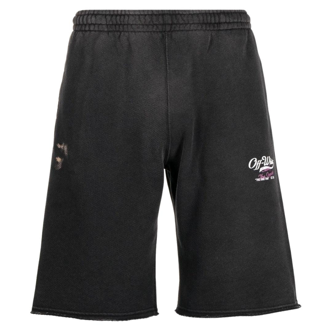Black - Front - Off-White Unisex Adult Wave Off Sweat Shorts