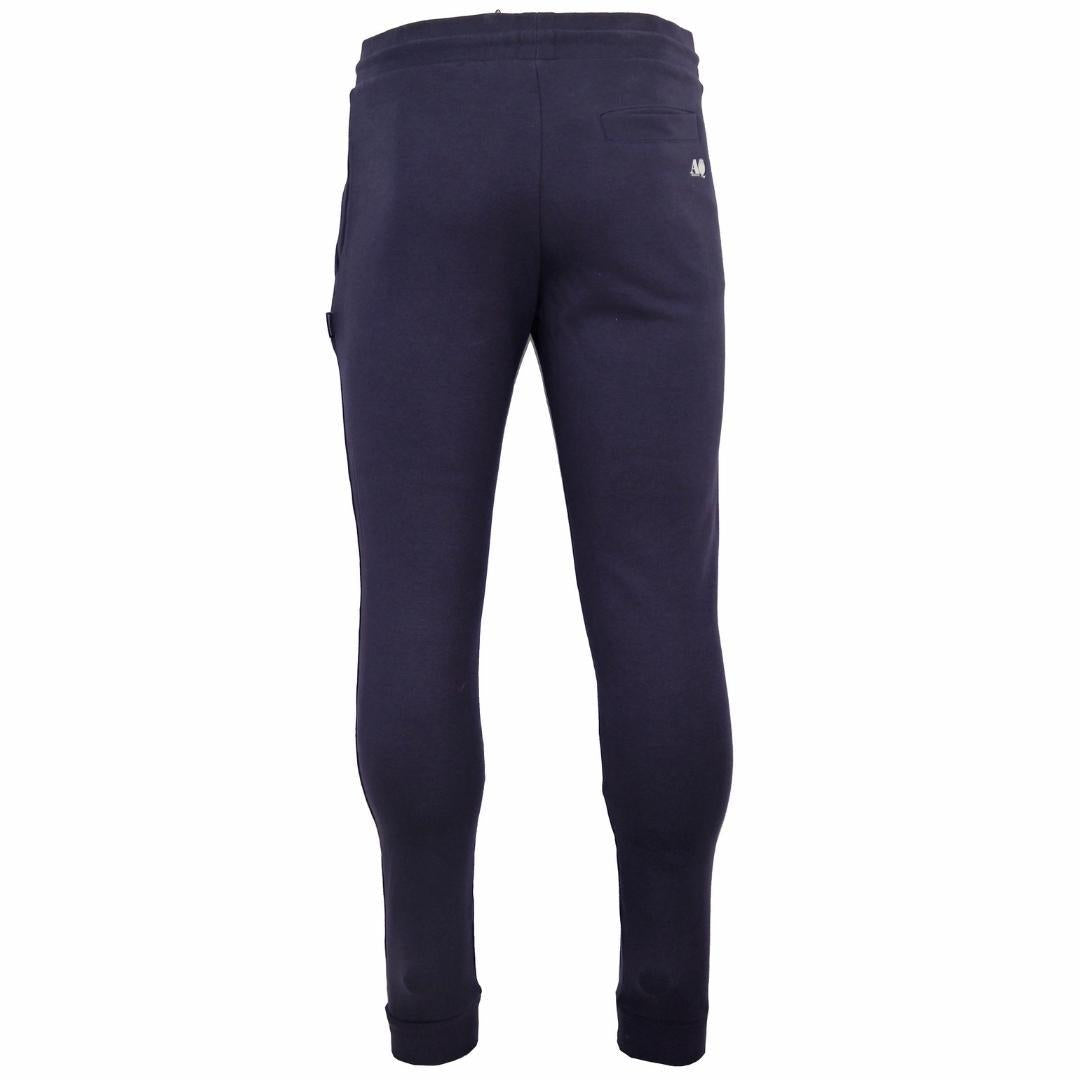 Navy-White - Back - Aquascutum Mens Logo Jogging Bottoms
