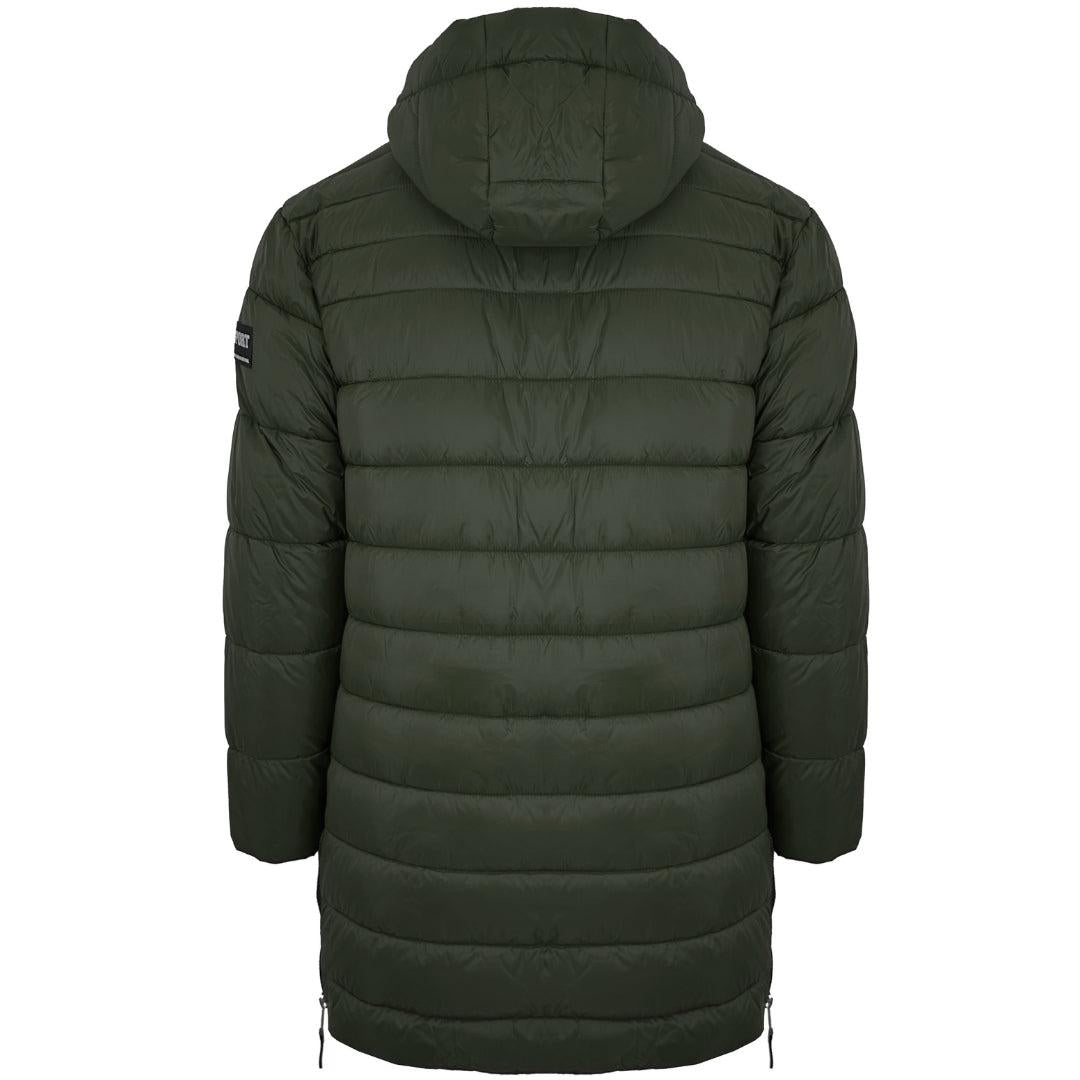 Green - Back - Plein Sport Mens Circle Logo Branded Long Padded Jacket